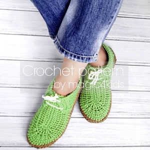 Crochet pattern-women moccasins with rope soles,soles pattern included,all female sizes,boots,shoes,loafers,slippers,adult,laced up,sneakers image 5