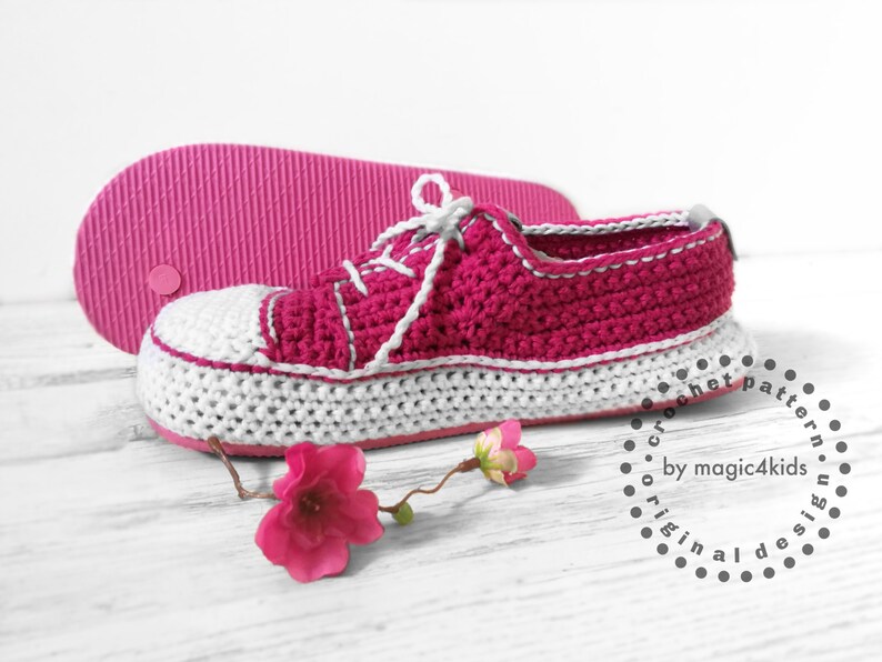 CROCHET PATTERN Plain sneakers on flip-flop soles,slippers,all women sizes,loafers,adult sizes,girl,young,outdoor shoes,footwear image 2