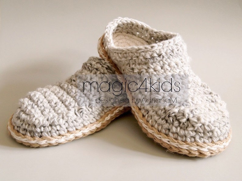 Crochet pattern men basic slippers with rope soles,soles pattern included,scuffs,clogs,loafers,home shoes,adult,teen boys,footwear,cord image 5