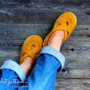 CROCHET PATTERN women knit-look twisted clogs with rope soles,soles pattern included,slip ons,shoes,loafers,scuffs,slippers,adult,cord image 5