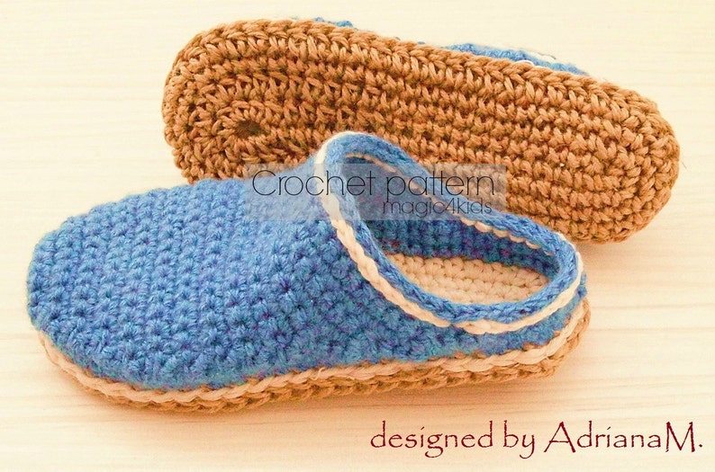 Crochet pattern basic clogs for kids,10 sizes: 5 to 8 5/8,rope soles pattern included,slippers,toddler,loafers,scuffs,flip flops,slip ons image 5