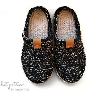 Crochet pattern men basic clogs with rope soles,soles pattern included,adult,men,teen boys,slippers,loafers,scuffs,slip on,shoes,cord,twine image 5