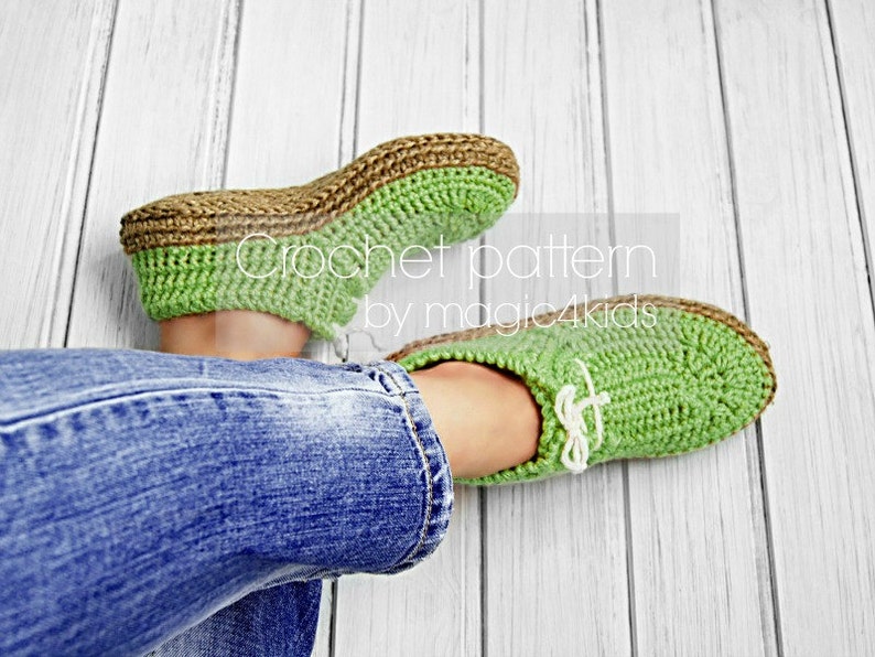 Crochet pattern-women moccasins with rope soles,soles pattern included,all female sizes,boots,shoes,loafers,slippers,adult,laced up,sneakers image 4