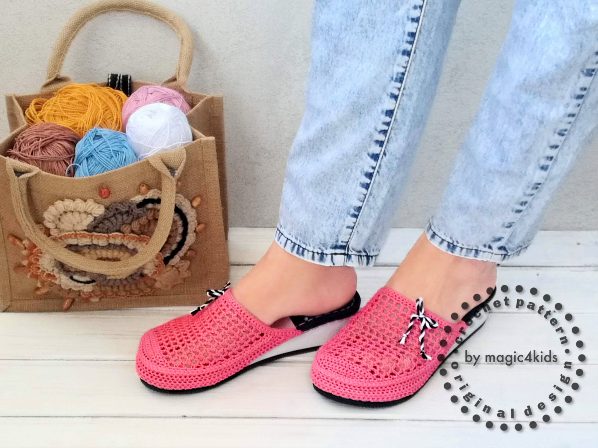 Pattern Clogs CROCHET PATTERN- SUMMER Clogs on Flip-flop Wedges,all Women Sizes,adult ...