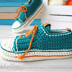 Crochet pattern- Converse inspired slippers,slippers,winter,adult sizes,loafers,footwear,house,quick diy,scuffs,sneakers