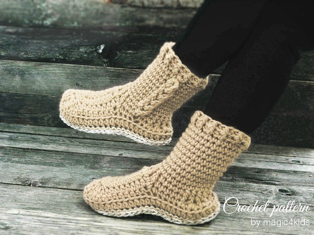 Crochet Pattern: Women Braided Slipper Bootswith or Without | Etsy