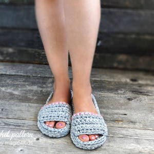CROCHET PATTERN women and men spa&wellness slippers,all sizes,slip ons,shoes,loafers,scuffs,adult,t-shirt yarn,unisex,spaghetti yarn image 2