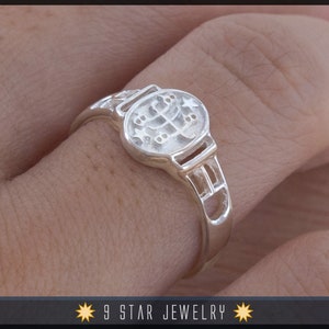 Silver Baha'i Ring Stone Symbol Ring - Sizes 3 to 10 - BRS2