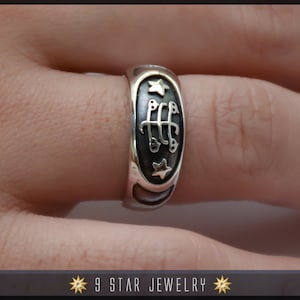 Sterling Silver Baha'i Ringstone Symbol Ring - Sizes 2.5 to 13 - BRS7