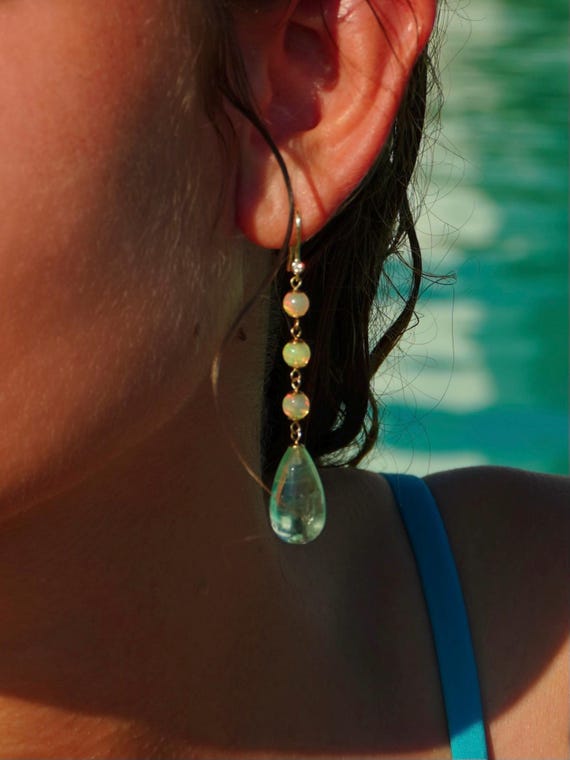 The Agnes Earrings with Flourite.