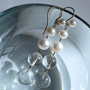 Lola Earrings with Pearls and Rock Crystal image 2