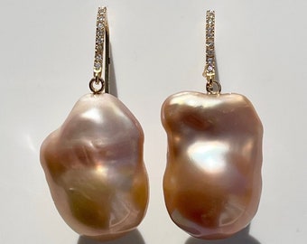 The  Margot Earrings with freshwater pearls.