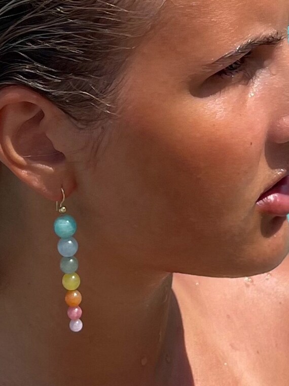 The Rainbow Doris Earrings (Blue)
