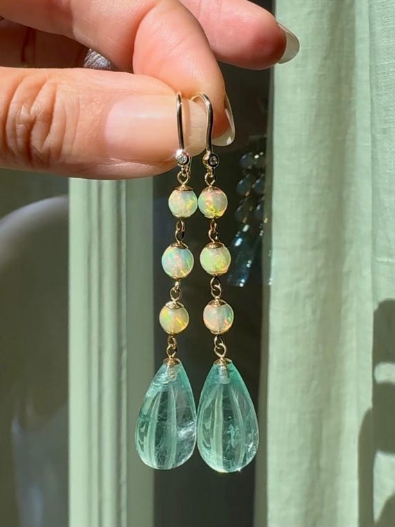 The Agnes Earrings with Flourite.