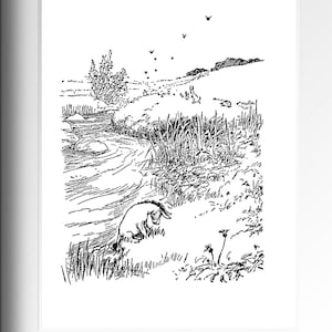 Eeyore Winnie the Pooh Poster Classic Vintage E. H. Shepard Print  Nursery Art Print  Instant Digital Download