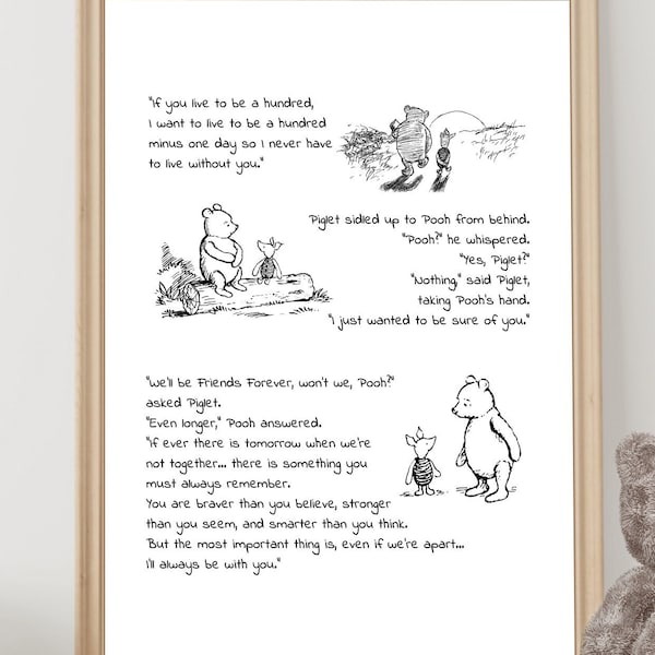 Wedding Gift Congratulation..Winnie the Pooh Quote Cool Gift for Friends Poster Instant Digital Download