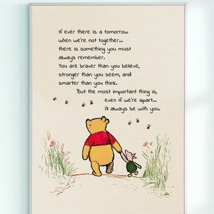 Si alguna vez hay un mañana cuando no estemos juntos... Winnie the Pooh Quote Poster Kids Decor Classic Nursery Print # A508