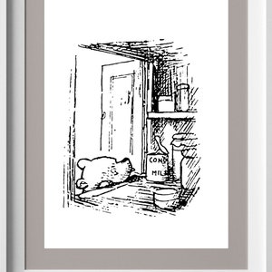 Winnie the Pooh and Honey pots Poster Classic A.A.Milne Vintage E. H. Shepard Print  Nursery Art Print  Instant Digital Download