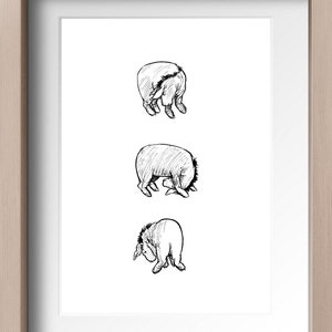 Eeyore Poster Classic A.A.Milne Vintage E. H. Shepard Print  Nursery Art Print  Instant Digital Download