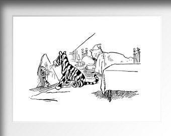 E・H・シェパードのイラストです ヴィンテージのくまのプーさんの絵本プリント：E.H.シェパードの