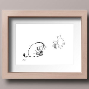 Winnie the Pooh Piglet  Eeyore Poster Classic A.A.Milne Vintage E. H. Shepard Print  Nursery Art Print  Instant Digital Download