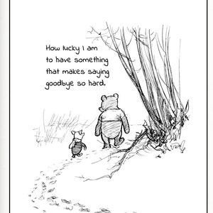How lucky I am to have something that makes saying... Winnie the Pooh  Quote Classic Poster A. Milne Print  Instant Digital Download