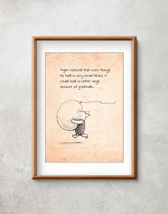 Piglet noticed that even though he had a Very Small Heart... | Etsy
