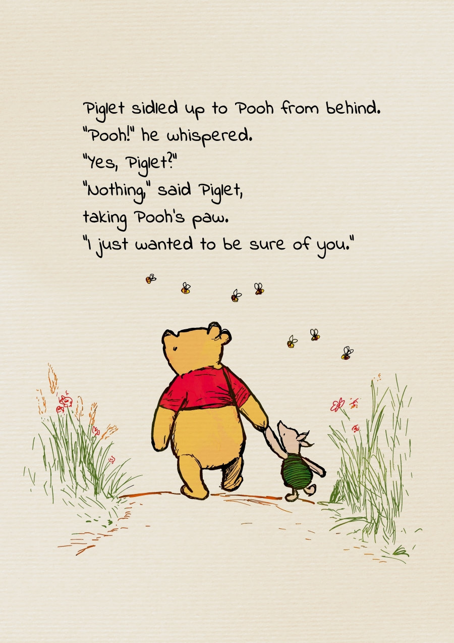 Piglet se acercó a Pooh por detrás. ¡Pooh!, susurró. ¿Sí, Piglet? Póster  con cita de Winnie the Pooh, decoración infantil, impresión clásica para  guardería n.° A509 - Etsy México, image size:900x1273