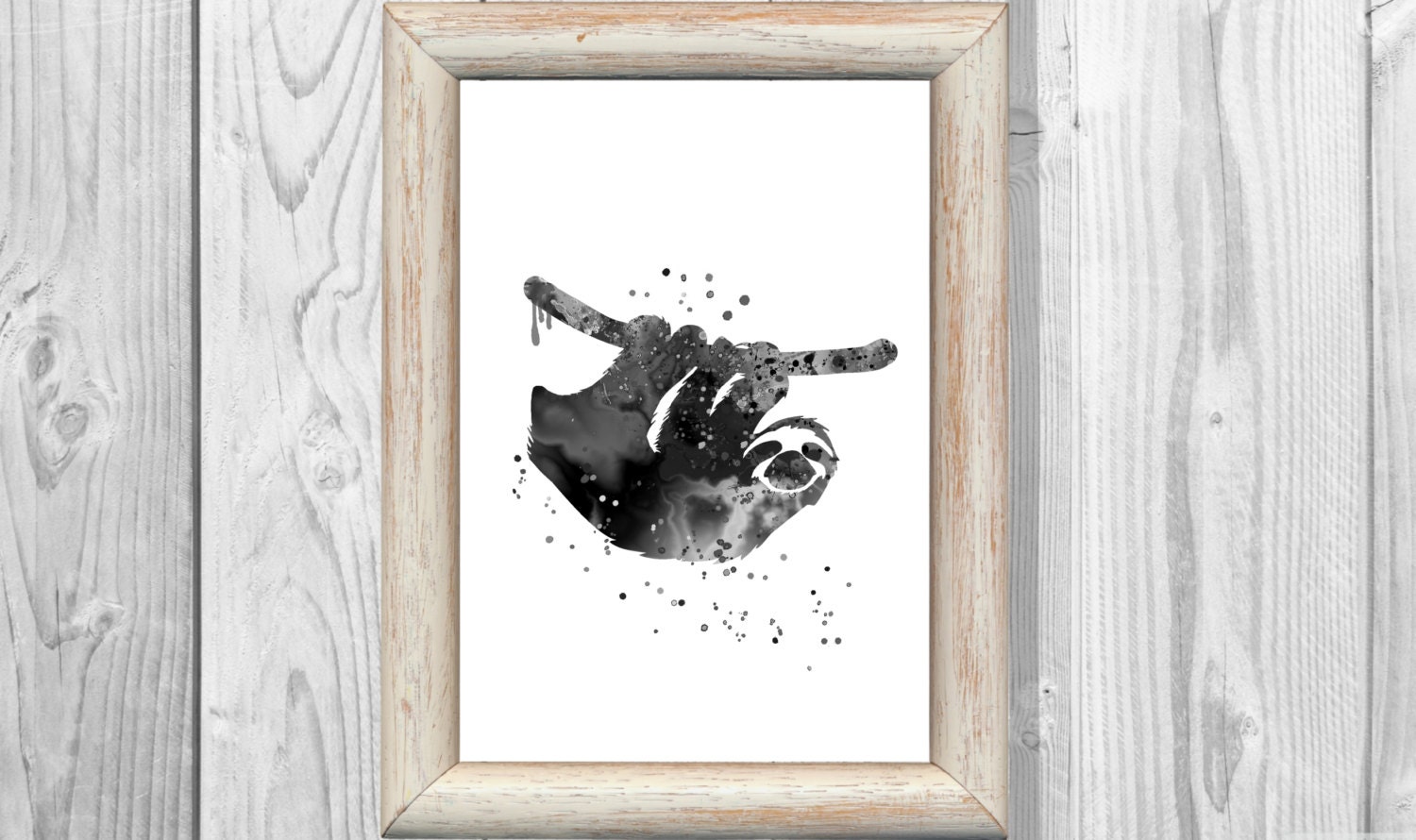 Oso Perezoso Cartel Acuarela Imprimir Arte Impresion Giclee Etsy