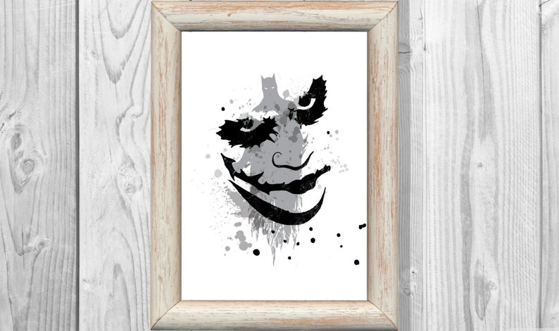 Batman The Joker watercolour Wall Picture Print A4