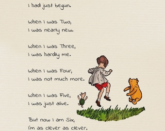 Now We Are Six Milne Poems Color Print When I Was One I Had