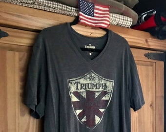 Triumph Motorcycle V-Neck T-Shirt BCM  Tiger 650 TR6R