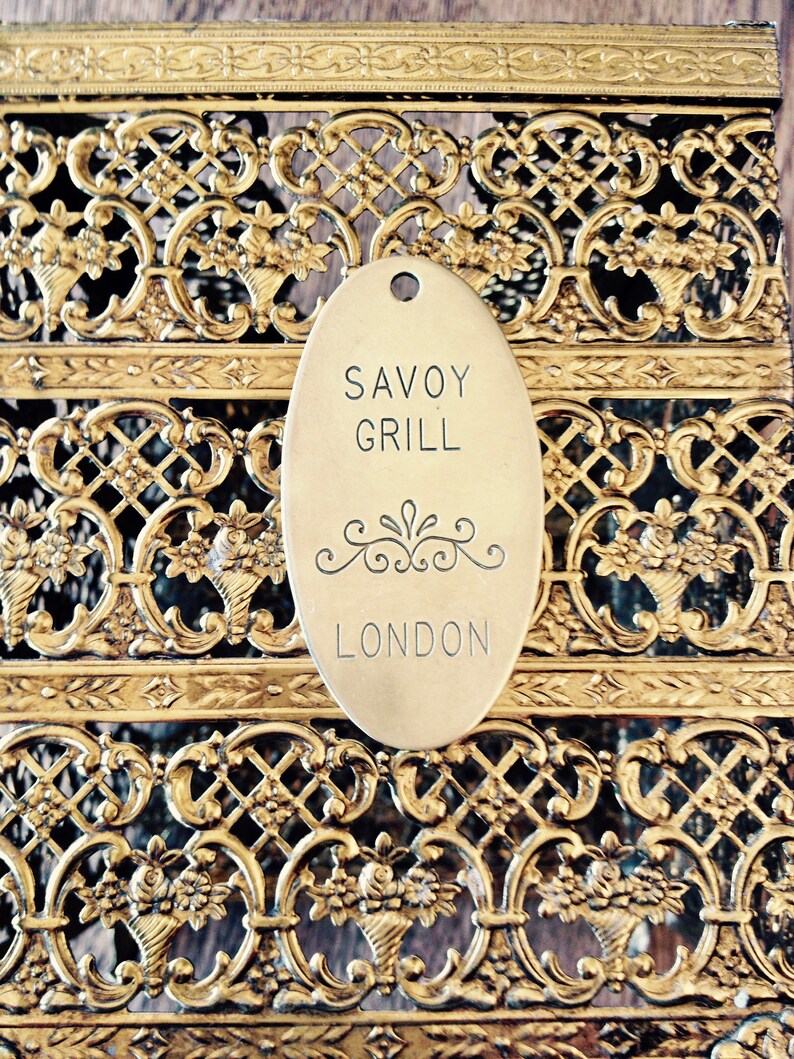 Savoy Grill London Lowell Sigmund 1976 Brass Keychain Key Tag Etsy