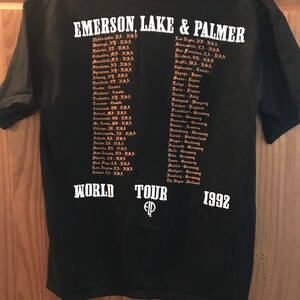Emerson, Lake, & Palmer T-Shirt World Tour 1992 Greg Lake 12 String Guitar Moog Synthesizer ELP Keith Emerson Christmas Gift image 5