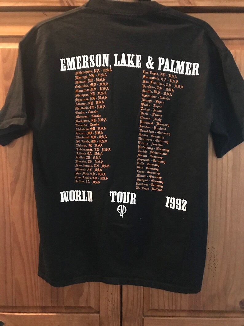 Emerson, Lake, & Palmer T-Shirt World Tour 1992 Greg Lake 12 String Guitar Moog Synthesizer ELP Keith Emerson Christmas Gift image 5