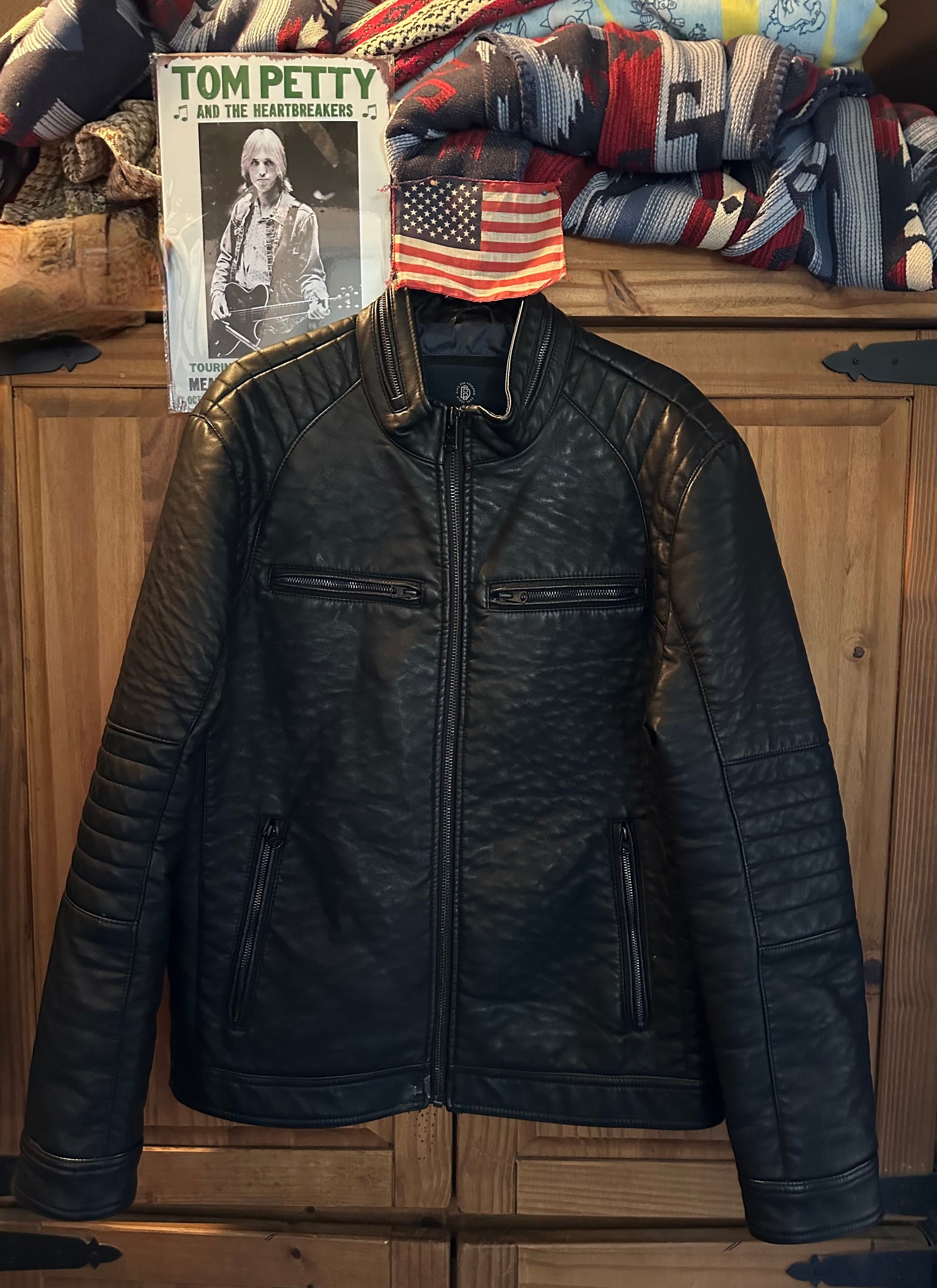 Superdry faux leather jacket deals
