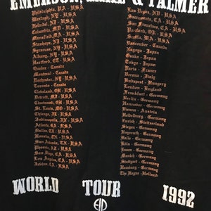 Emerson, Lake, & Palmer T-Shirt World Tour 1992 Greg Lake 12 String Guitar Moog Synthesizer ELP Keith Emerson Christmas Gift image 6