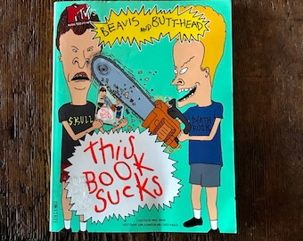 Beavis and Butt-Head "This Book Sucks" Mike Judge Comedy Gift MTV Skull Death Rock Birthday Gift Free Gift Wrapping