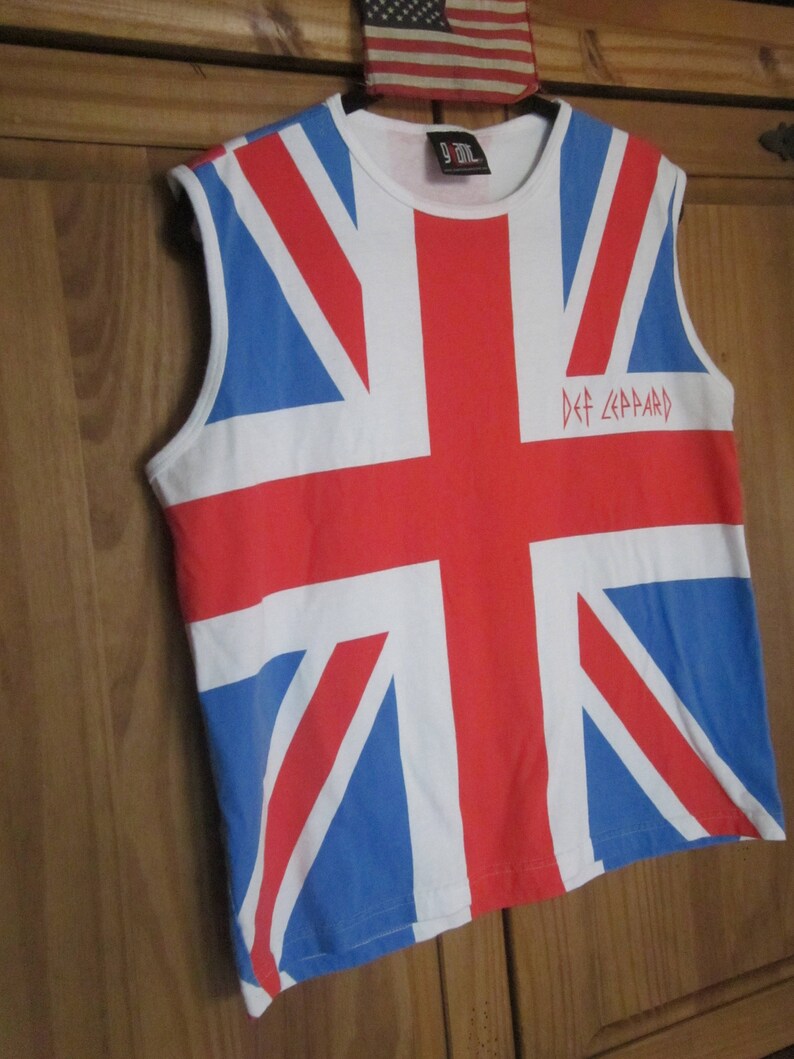 Def Leppard T-Shirt Union Jack Sleeveless Vintage Band British | Etsy