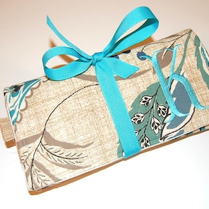 Jewelry Roll Bag, Jewelry Organizer, Bridesmaid Gift, Travel Jewelry Case, Teal Jewelry Roll, Personalized Gift, Gift for Her, Zipper Pouch