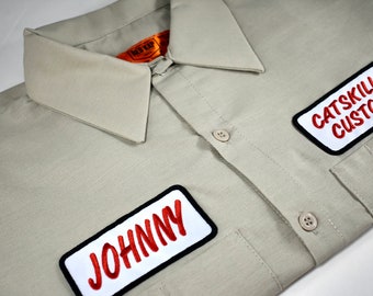 Camisa personalizada para taller de carrocería, parches con nombre bordados, ropa de trabajo personalizada.