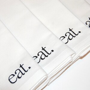 Embroidered napkins, Dinner Napkins, Cotton Napkins, Modern Napkins, Set of 4, Hostess Gift, Funny Gift, White Napkins, Shower Gift, Linens