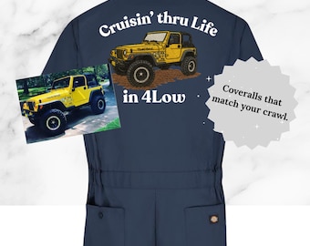 Custom Embroidered Dickies Coveralls,  Personalized Mechanic Jumpsuit,  Match Your Rig, Car Show, or Garage Workwear