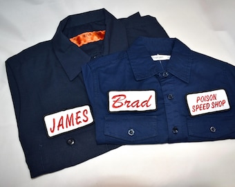 Custom Father Son Embroidered Work Shirts | Matching Mechanic Uniforms