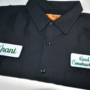 Vintage Red Kap Work Shirt: Custom Embroidered Patch, Industrial Shop Shirt