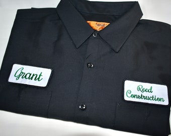 Vintage Red Kap Work Shirt: Custom Embroidered Patch, Industrial Shop Shirt