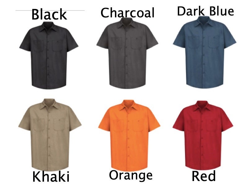 Custom Wholesale Short Sleeve Ripstop Crew Shirt / Custom Work Shirt /  Personalized Industrial Work Shirt / Machanics Shirts / Work Shirts 
