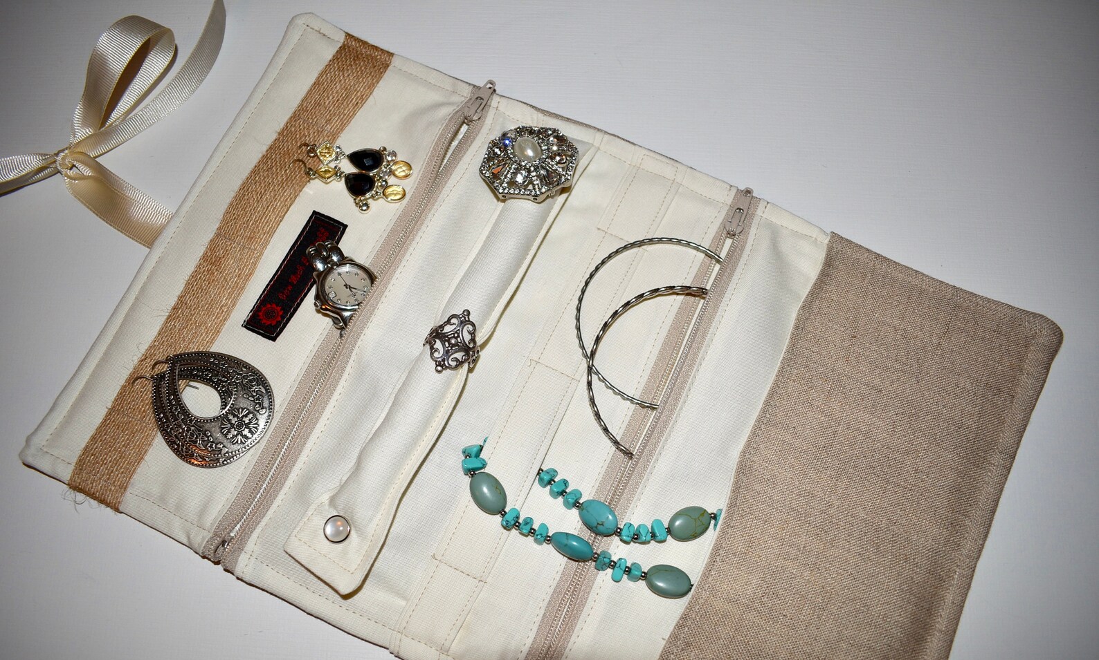 Travel Jewelry Roll Bag Personalized Bridesmaid Gift Jewelry Etsy