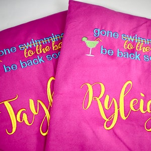 Personalized Embroidered Beach Towel: Bachelorette Party Pool Chair Cover