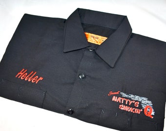 Custom Embroidered RedKap Work Shirt: BBQ Competition, Brewery